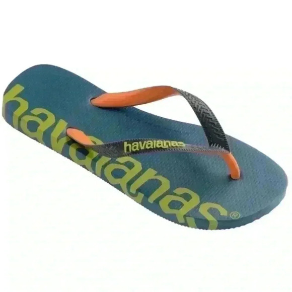 Havaianas Genuine Flip-Flops Boys Girls Unisex Kids Navy Blue Green Child 1.5 - Picture 6 of 9